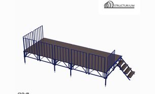 Изображение для товара Сборно-разборный подиум (сцена) с ограждением по периметру ПД-9